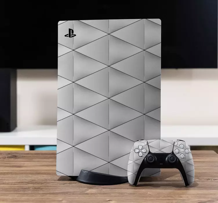 Enkle grå trekantede former ps5 klistremerker - Tenstickers