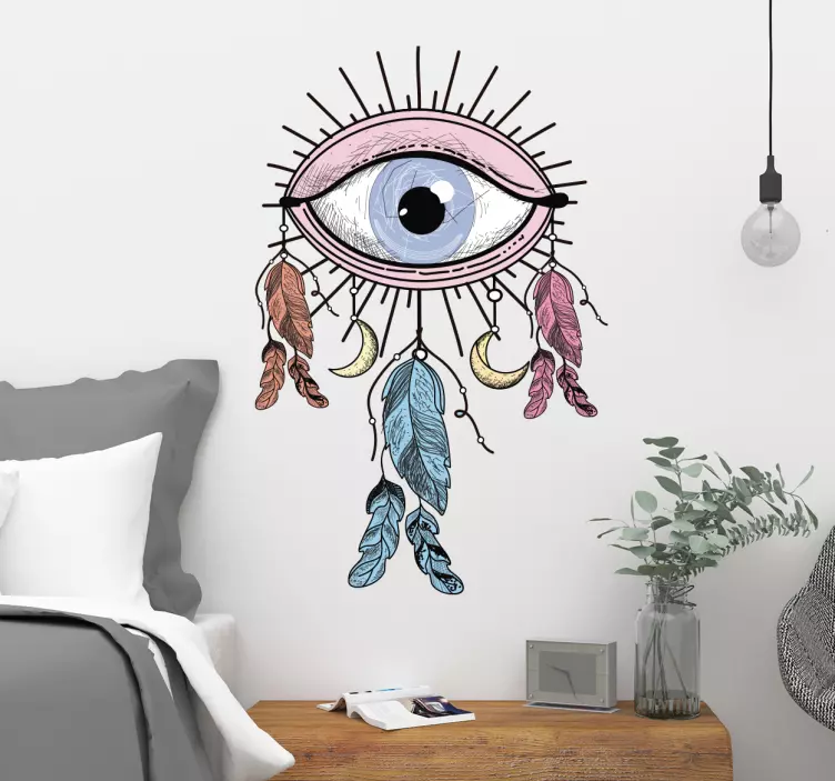 øye dreamcatcher veggklistremerke - Tenstickers