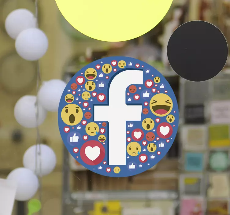 Facebook emoji logo vindusdekal - Tenstickers