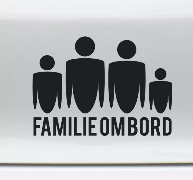 Familie ombord på bil-klistremerke - Tenstickers