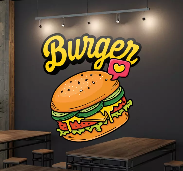 Farge hamburger sandwich-dekal - Tenstickers