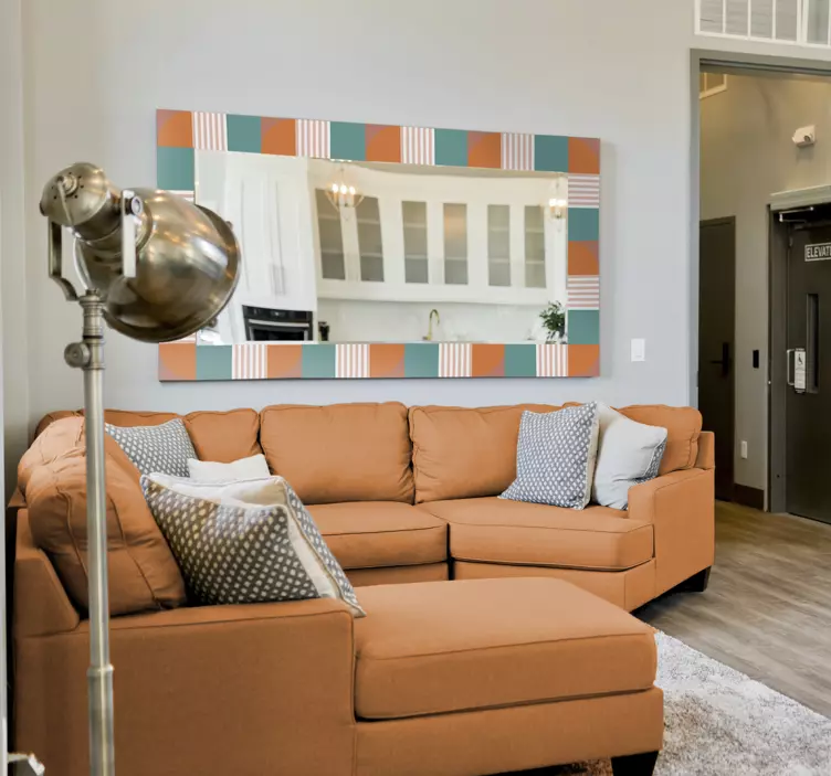 Fargerik geometrisk ramme klistremerke dyr - Tenstickers