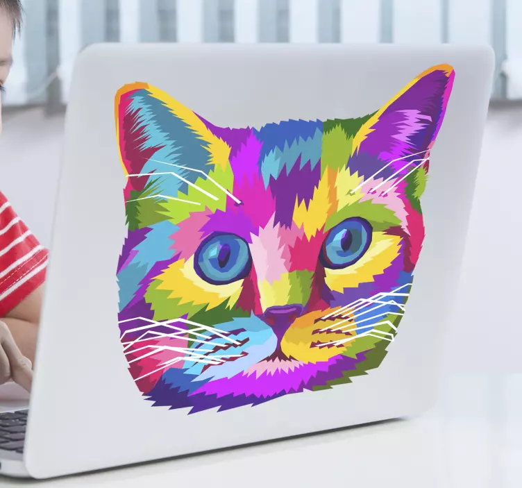 Fargerike katt laptop klistremerke - Tenstickers