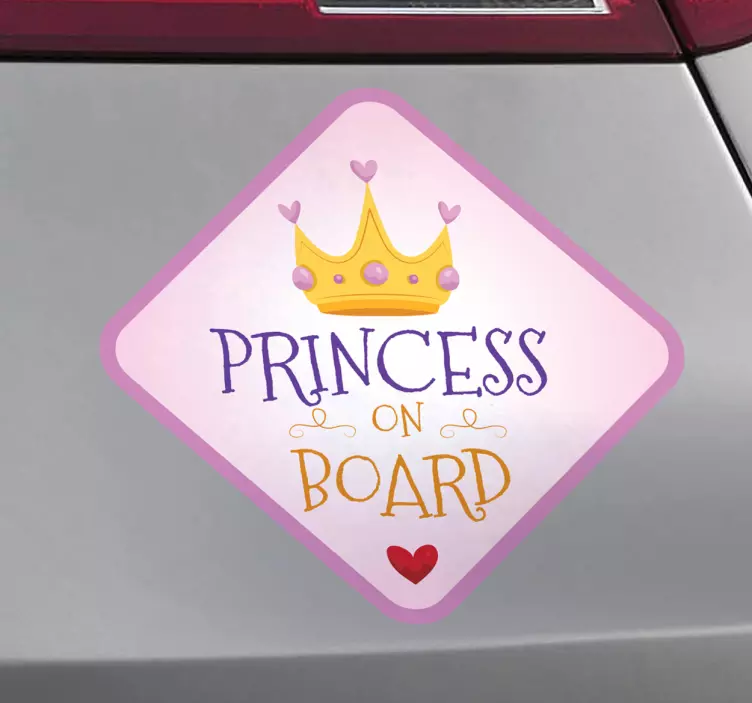 Prinsesse i bilen baby ombord bil klistremerke - Tenstickers