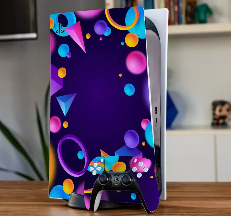 Fargerik 3d bakgrunn ps5 klistremerke - Tenstickers