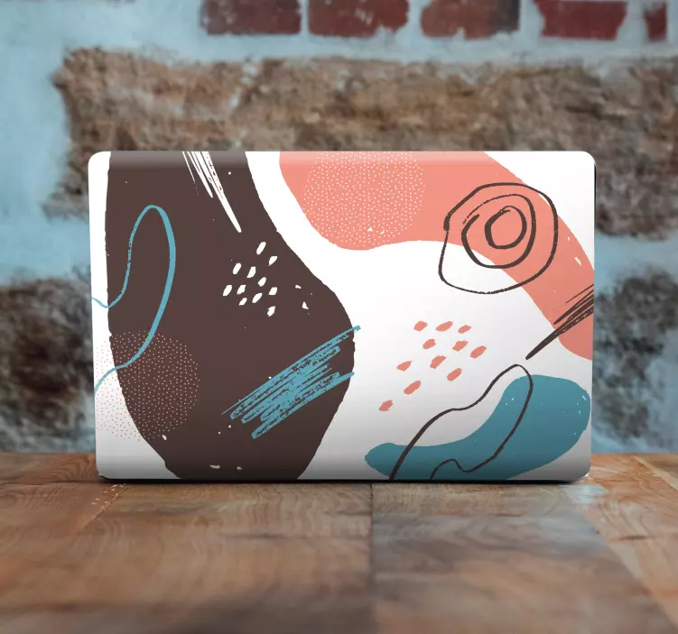 Fargerike abstrakte former bærbar klistremerke - Tenstickers