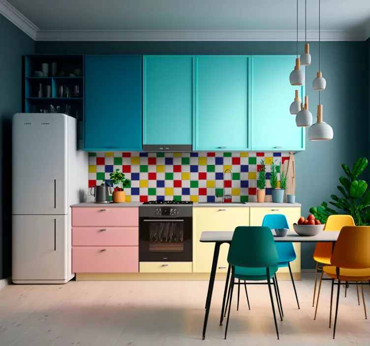 Fargerike fliser klistremerker - Tenstickers