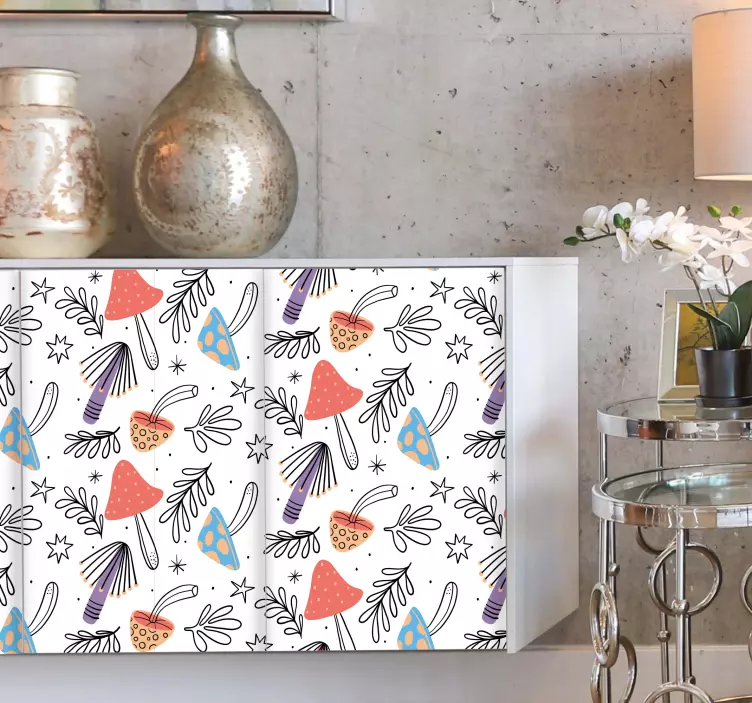 Fargerike naturmønstre klistremerke møbler - Tenstickers