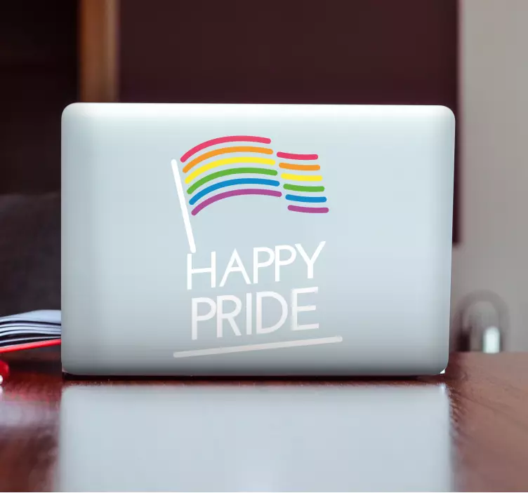 Fargerike pride day -etiketter laptop sticker - Tenstickers