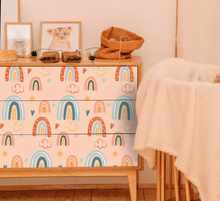 Fargerike regnbueelementer klistremerke for barn - Tenstickers