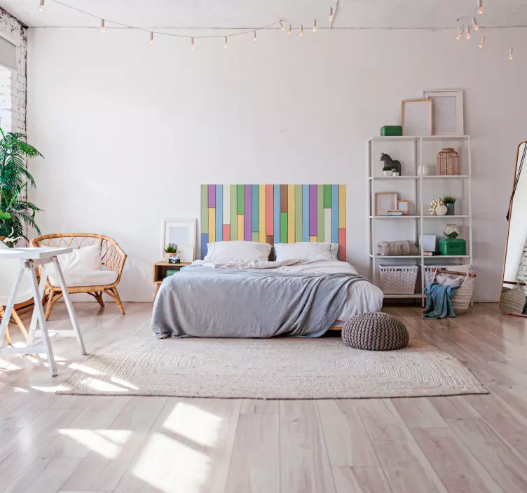 Fargerike sengehodeplanker sengegavl klistremerker - Tenstickers