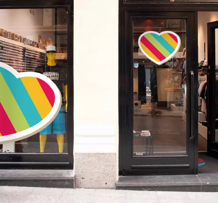 Fargerikt hjerte klistremerke - Tenstickers