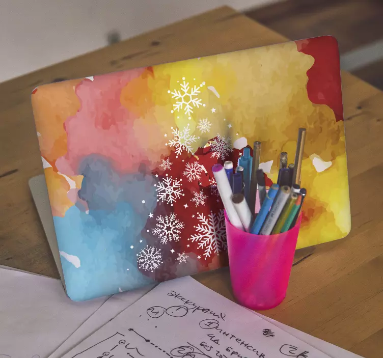 Fargerikt snøfnuggmønster bærbar klistremerke - Tenstickers