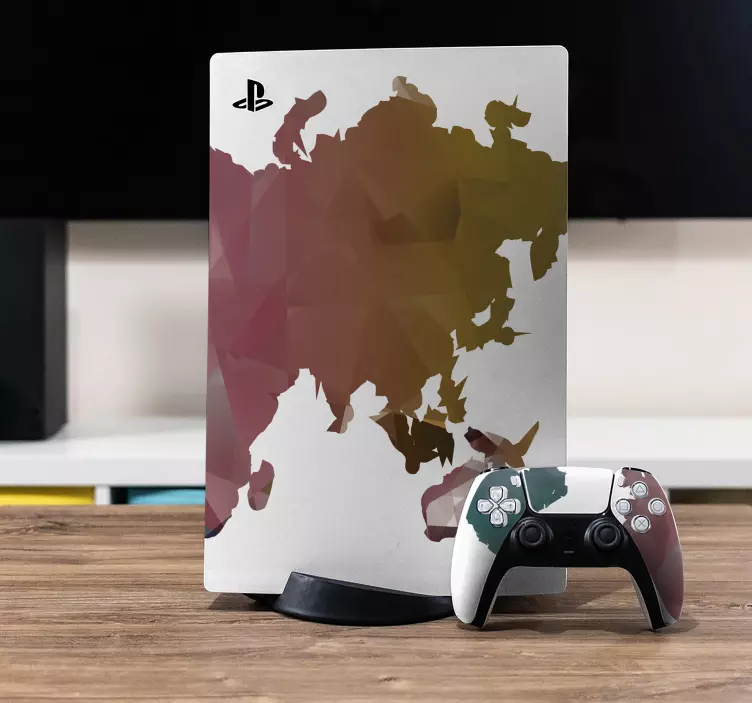 Fargerikt verdenskart ps5 klistremerke - Tenstickers