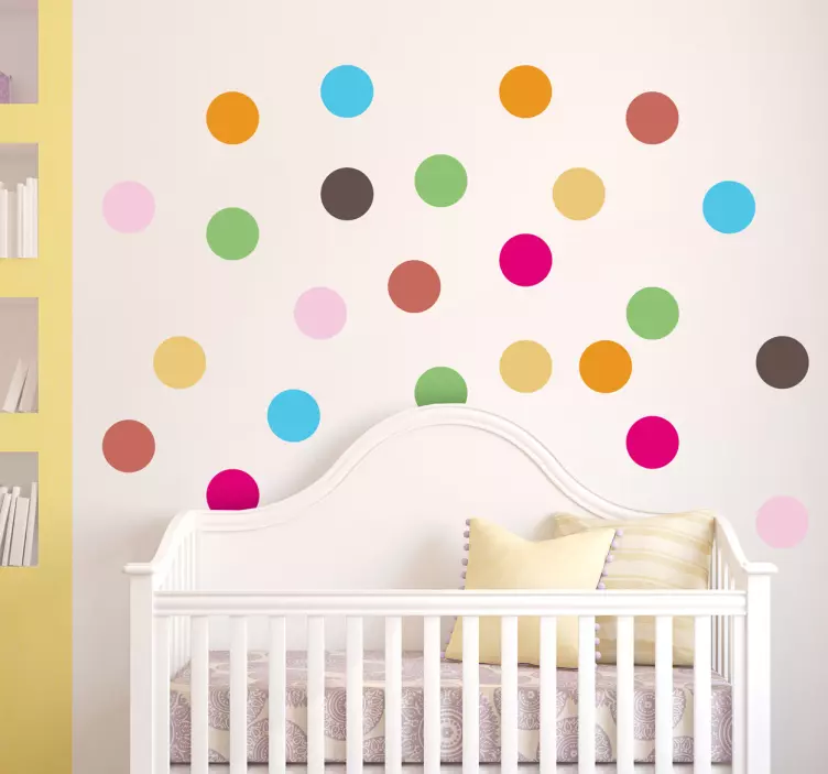 Fargede polka dots barn klistremerker - Tenstickers