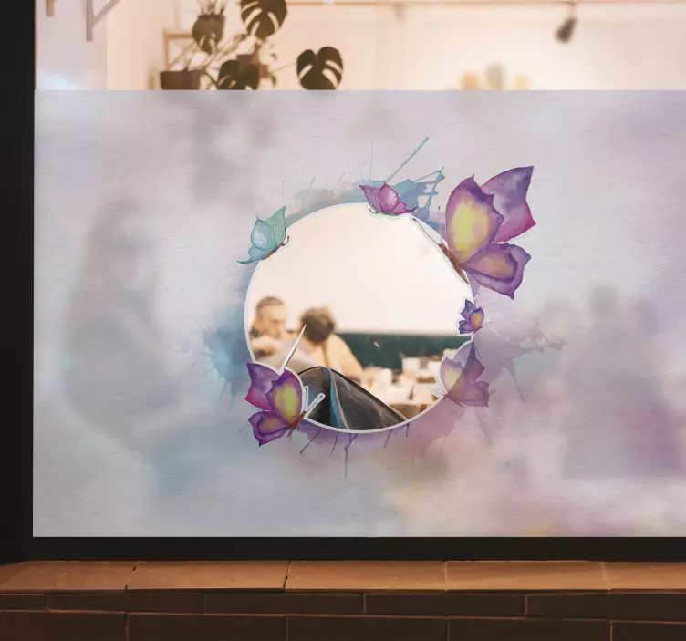 Fargede klistremerke til vinduet sommerfugl - Tenstickers