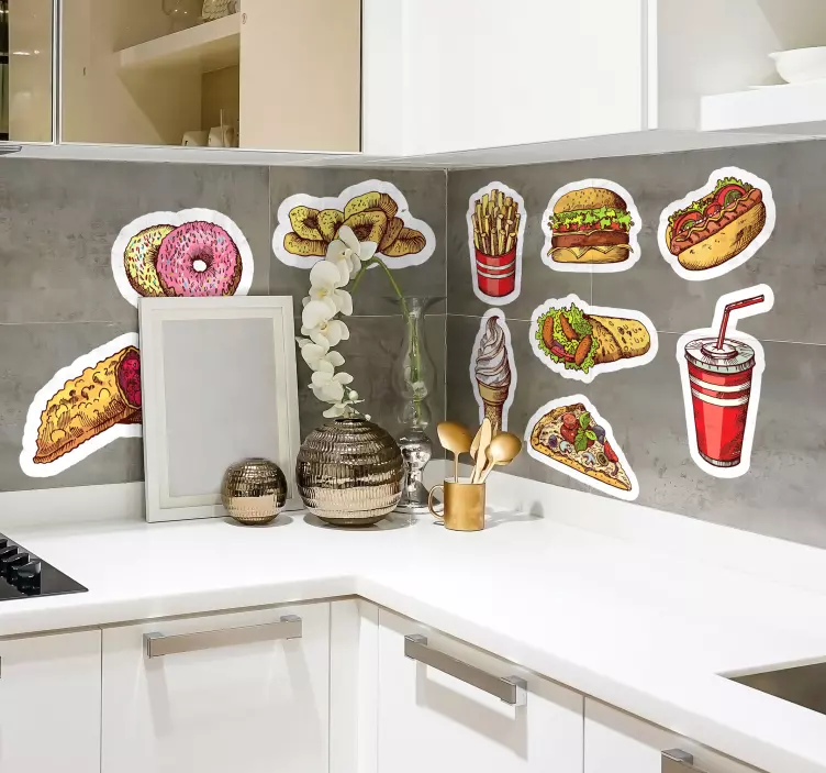 Fast food vinyl veggklistremerke - Tenstickers