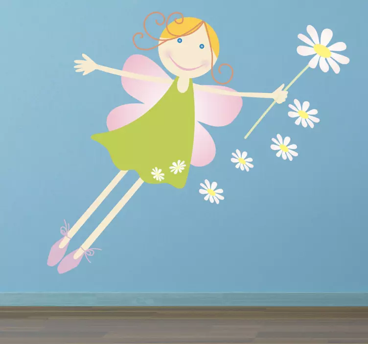 Fe med blomster kids klistremerke - Tenstickers