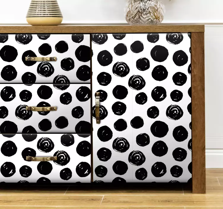 Klistremerke møbler med dristig prikkemønster - Tenstickers