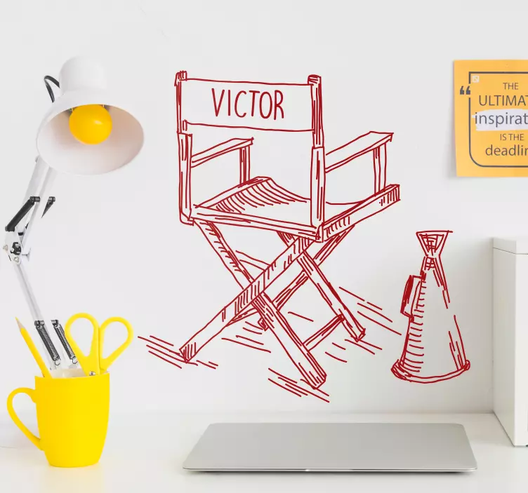 Filmdirektør stol personlig klistremerke - Tenstickers