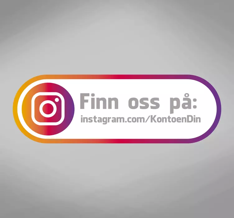 Finn oss på instagram vinduet klistremerke - Tenstickers