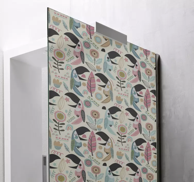 Finurlige fuglemønstre dusj klistermerke - Tenstickers