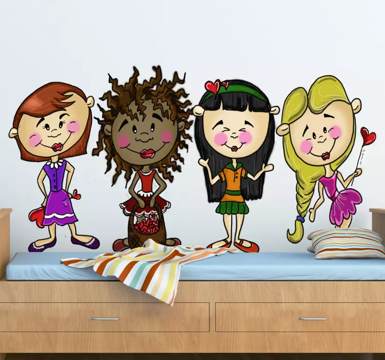 Fire venners barn klistremerker - Tenstickers