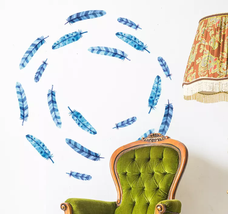 Fjær fugl vegg klistremerke - Tenstickers