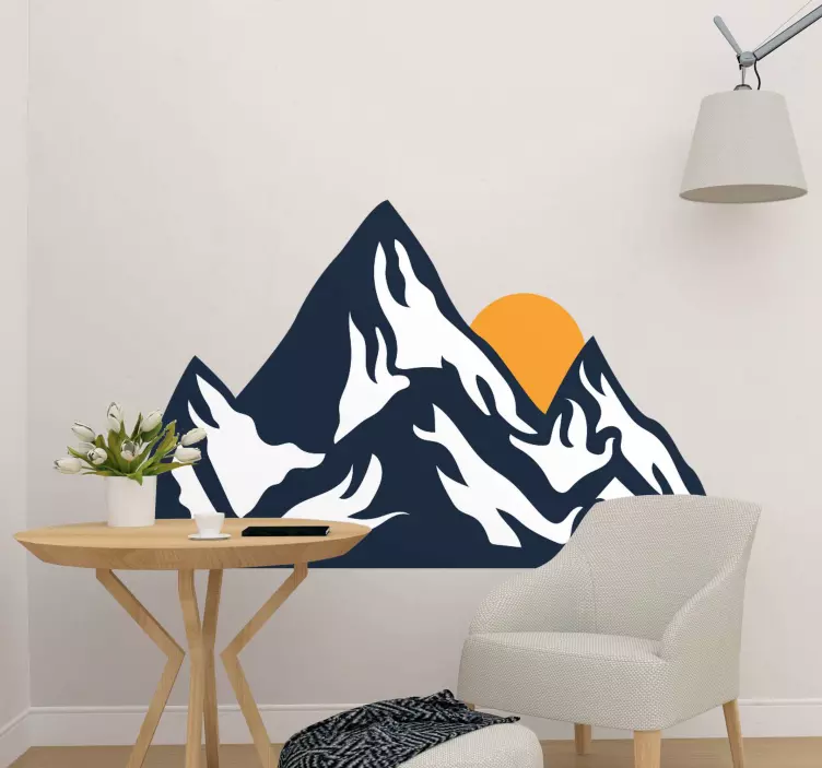 Fjell og sol natur wallstickers - Tenstickers