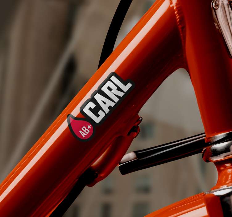 Flagg med navn blodtype sykkel klistremerke - Tenstickers