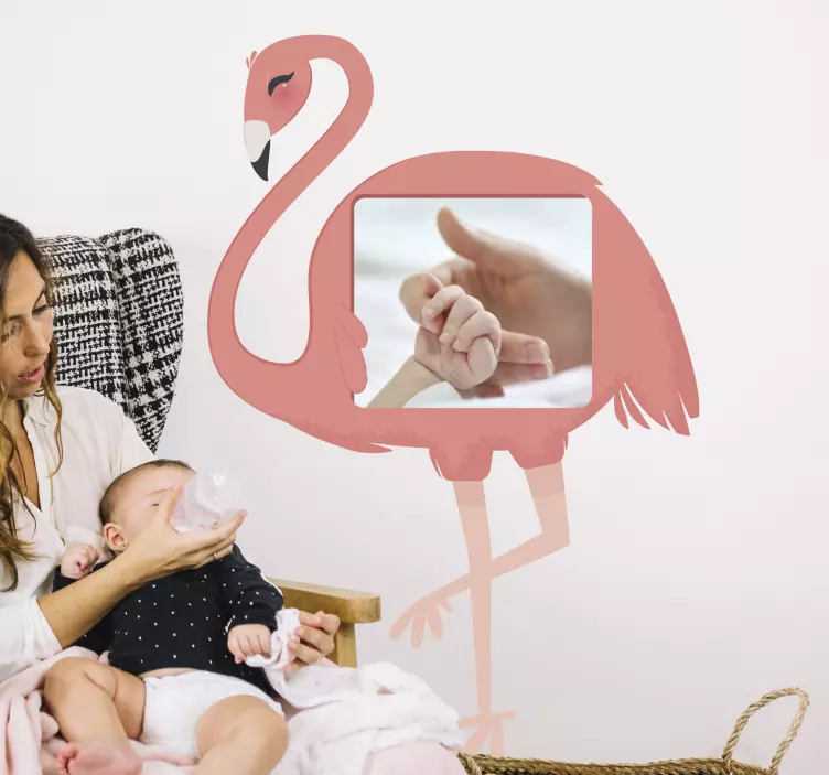 Flamingo fotoholder klistremerke for barn - Tenstickers