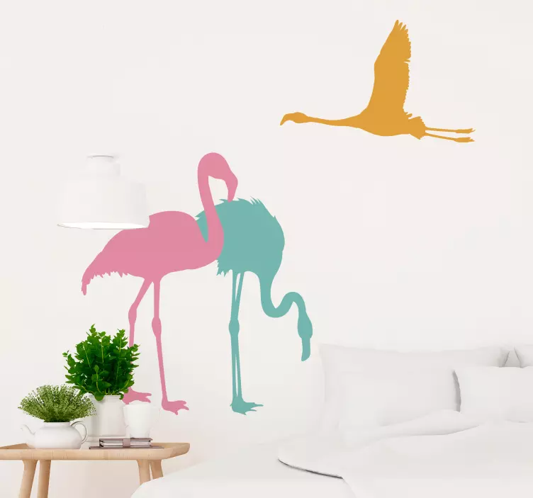 Flamingos stue vegg innredning - Tenstickers