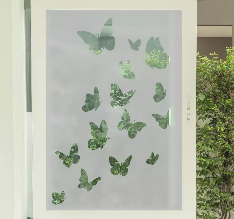 Flere flygende sommerfugler vindu klistremerke - Tenstickers