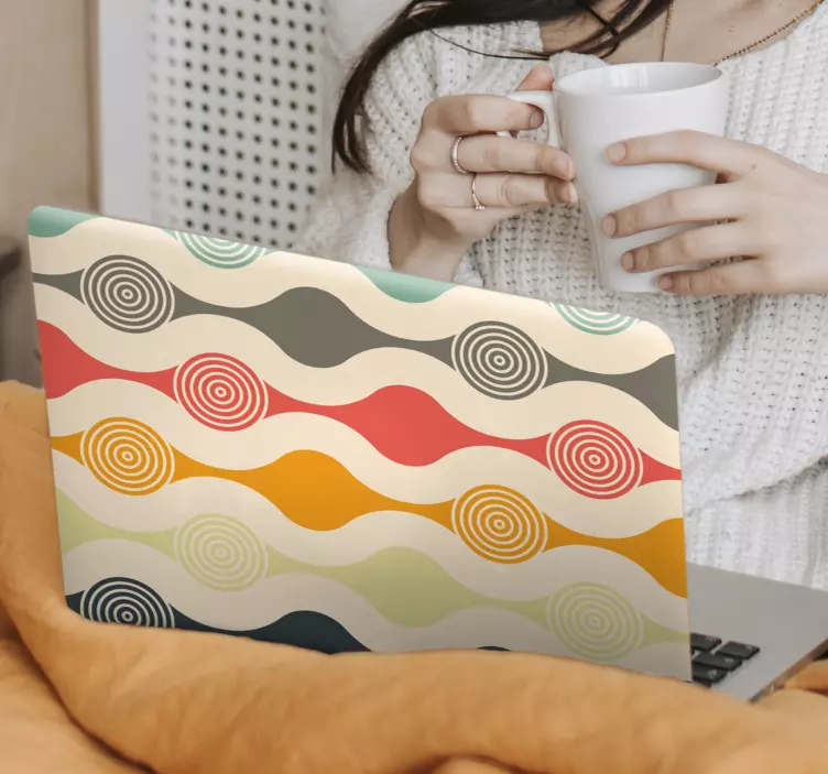 Flerfarget 70-tallet sirkler bærbar hudoverføringsbilde - Tenstickers