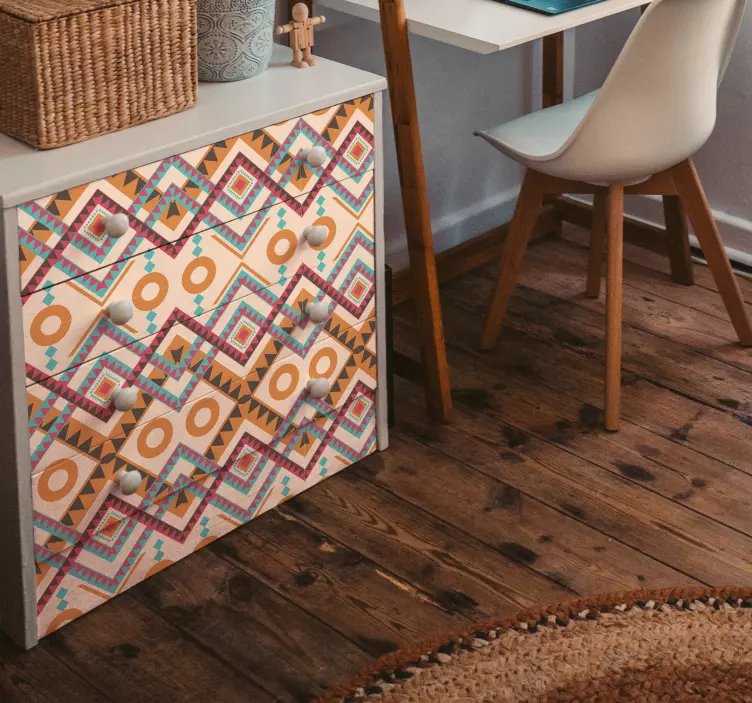 Flerfarget diamantmønster klistremerke møbler - Tenstickers