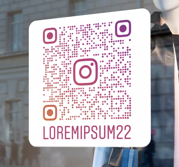 Flerfarget instagram qr -kode klistremerke bedrift - Tenstickers