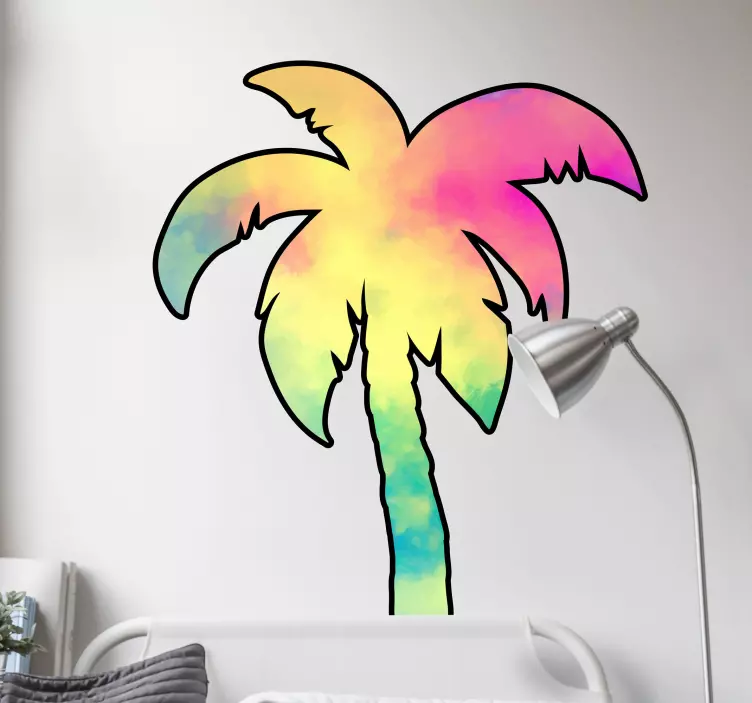 Flerfarget palm tenårede veggoverføringsbilder - Tenstickers
