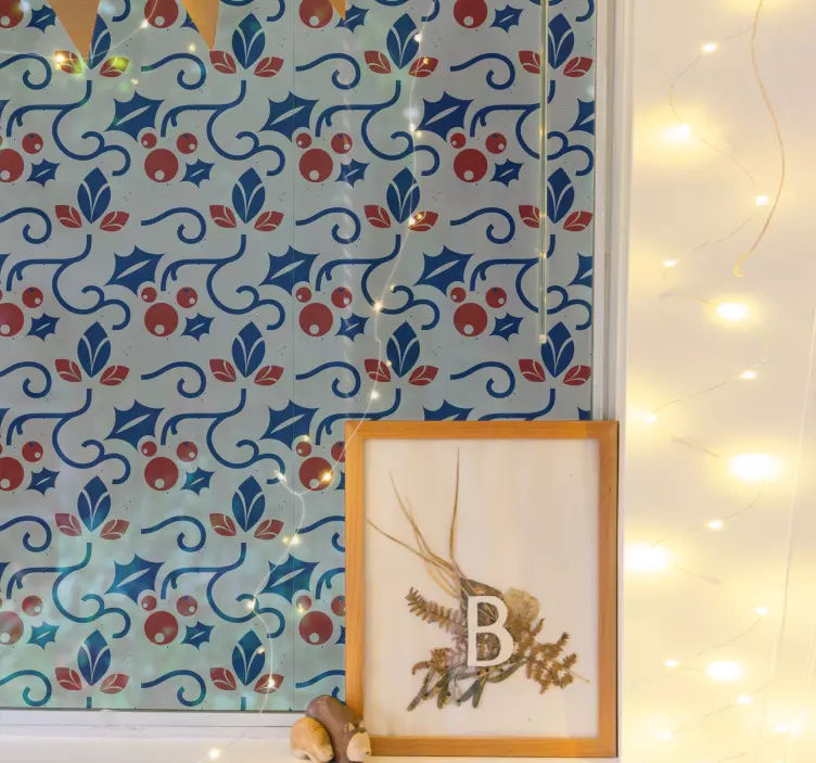 Floral blå bakgrunn natur klistremerke - Tenstickers