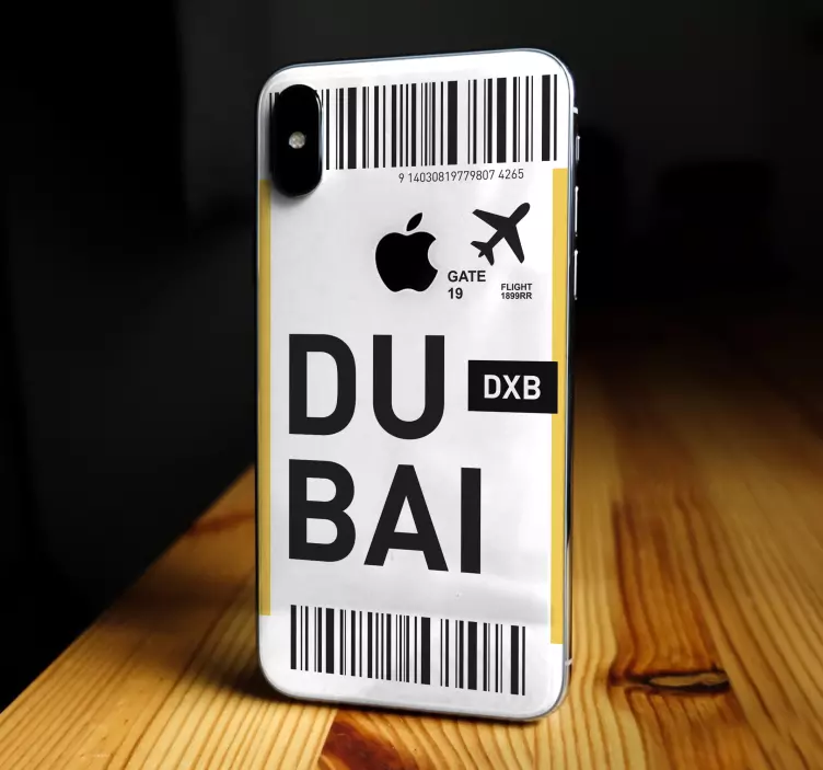 Flybillett til dubai iphone skin - Tenstickers