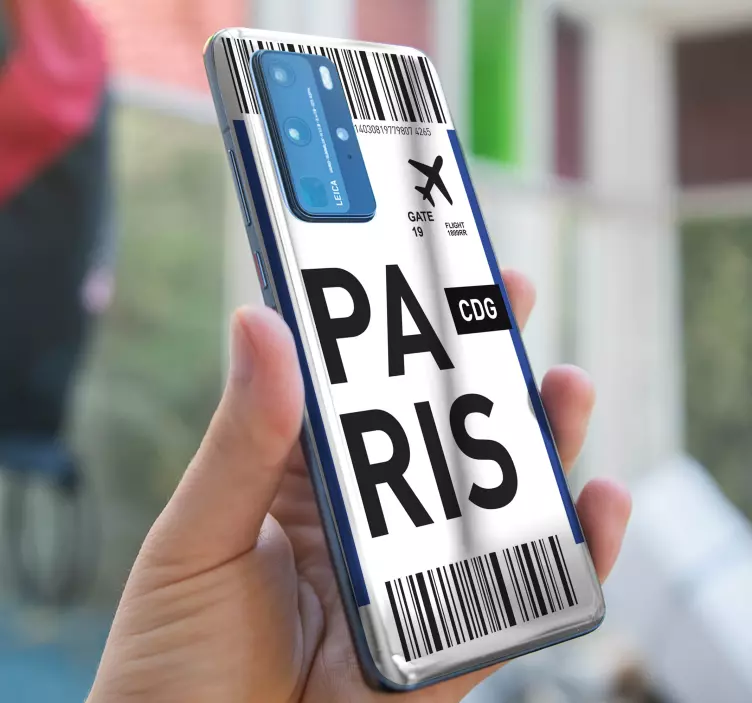 Flybillett til paris huawei skin - Tenstickers