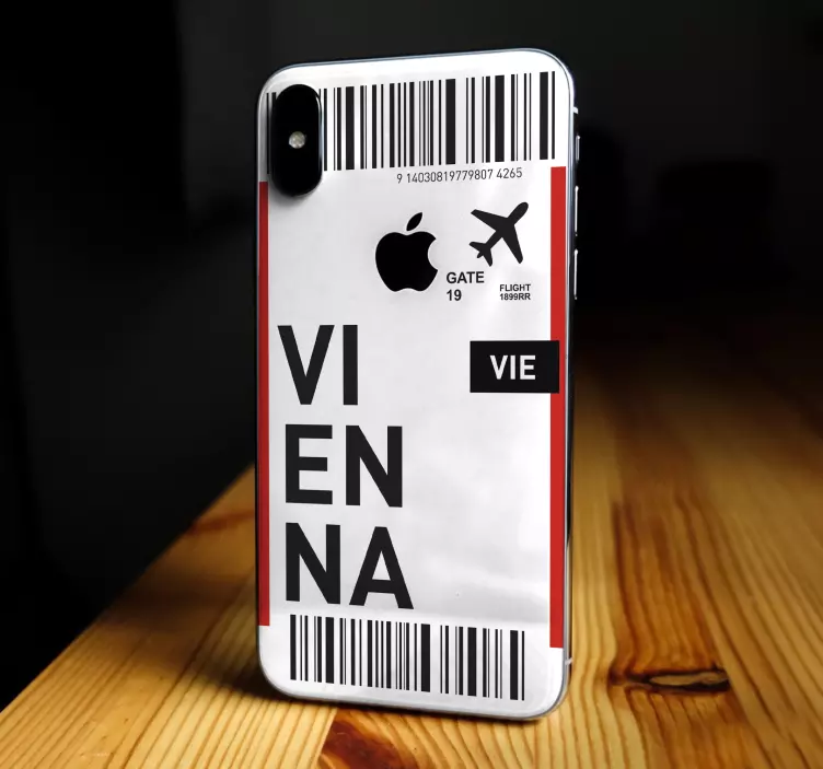 Flybillett til wien iphone skin - Tenstickers
