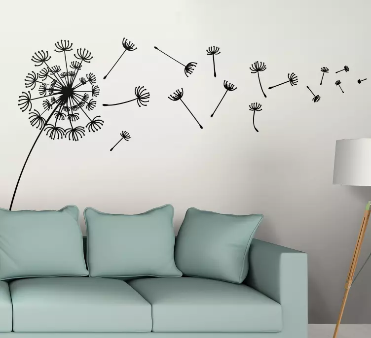 Flygende løvetann blomster wallstickers - Tenstickers
