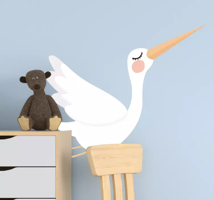 Flygende stork fugl vegg klistremerke - Tenstickers