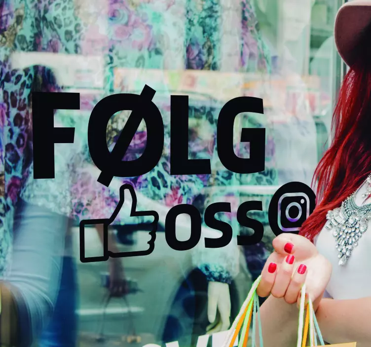 Følg på instagram vinduet klistremerke - Tenstickers