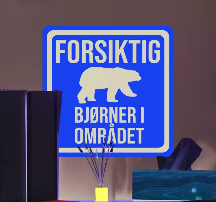 Forsiktighet: bjørner i området vinylskilt - Tenstickers