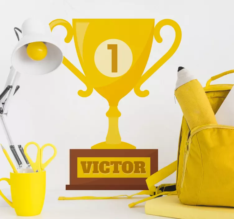 Førsteplass trofeet personlig klistremerke - Tenstickers