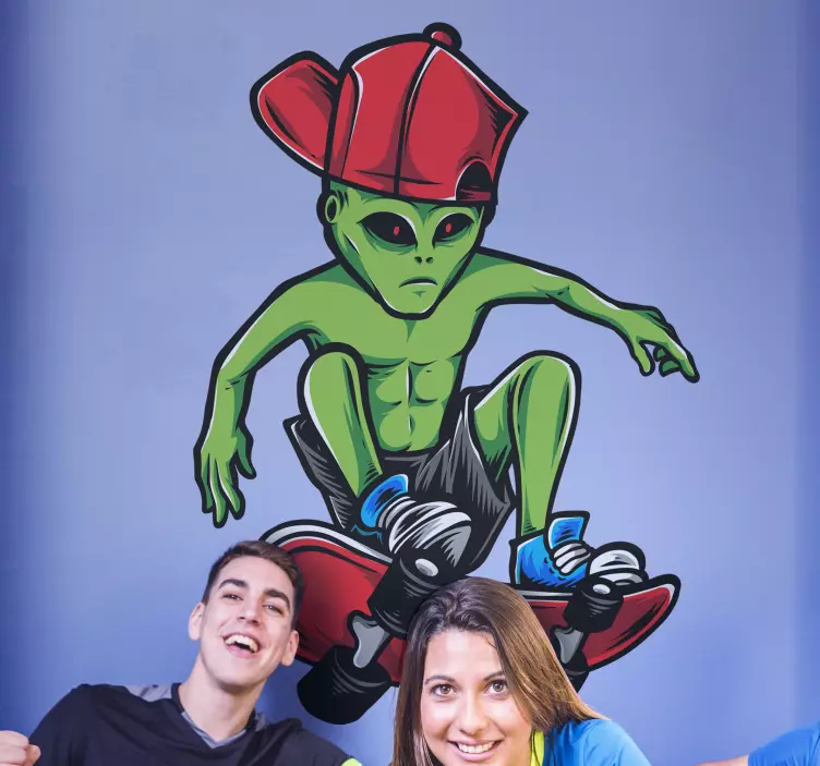 Fremmed på skateboard ekstremsport dekal - Tenstickers