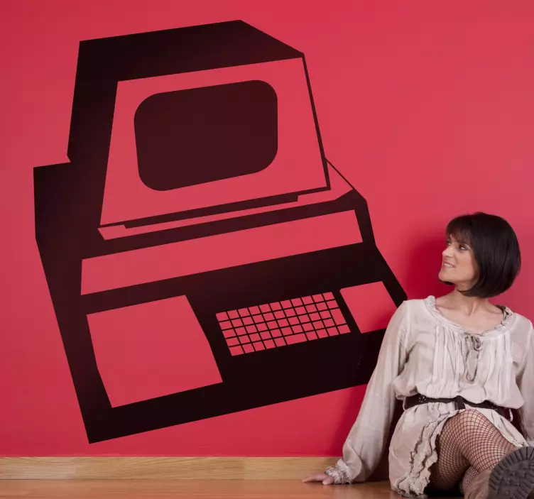 Gammeldags datamaskinkunst klistremerke dyr - Tenstickers