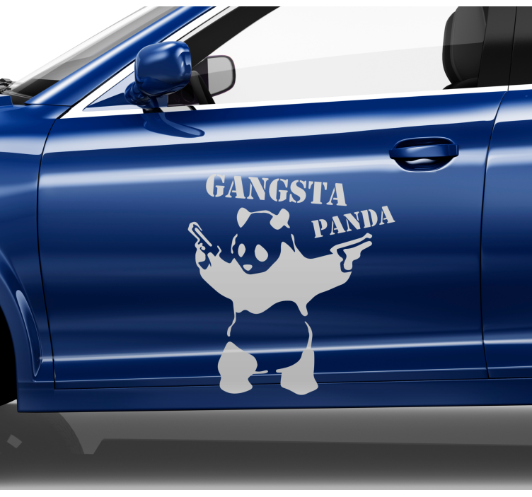 Gangsta panda bil klistremerke - Tenstickers