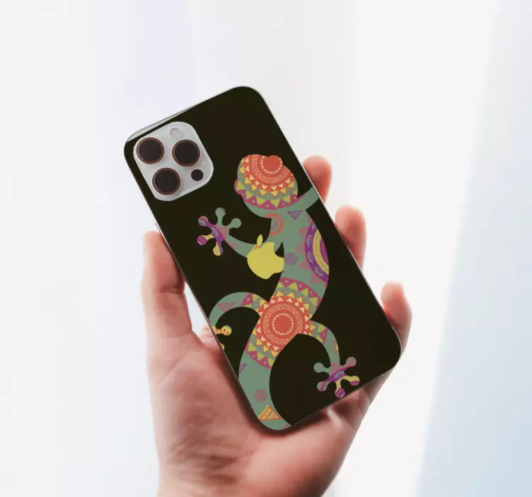 Gekko med blomstermandala iphone skin - Tenstickers